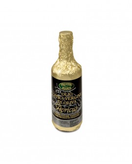 Apricus Olio extra vergine d'oliva - cultivar Taggiasca -  carta Oro bottiglia 500ml - Olio Frantoio Bianco